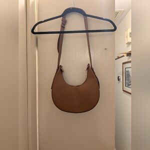 Lulu's Tan Crescent Shoulder Bag